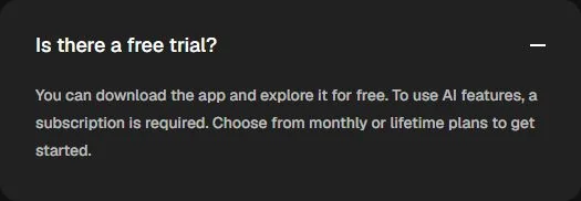 Interview Coder official FAQ stating that downloading and exploring the app is free but AI features require a paid plan