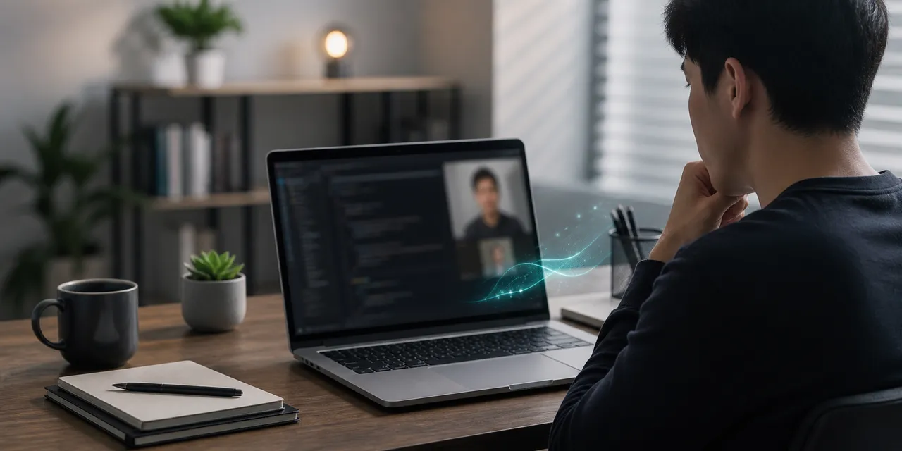 Candidate using private AI support during a remote live interview